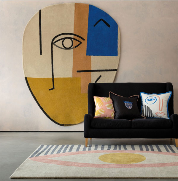 1950s-style abstract Eye and Face rugs at Habitat