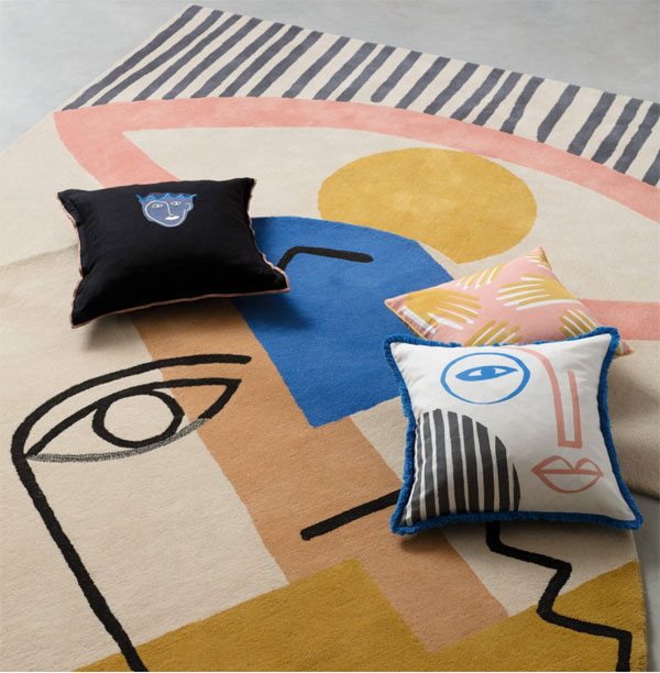 1950s-style abstract Eye and Face rugs at Habitat