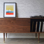 Midcentury sideboard with record storage by Stor New York