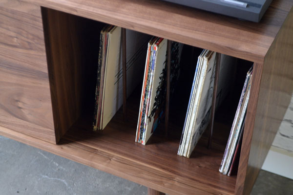 Midcentury sideboard with record storage by Stor New York