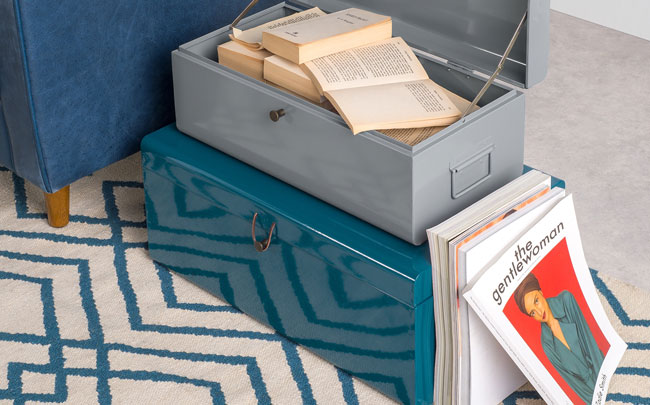 Vintage-style Daven storage trunks at Made