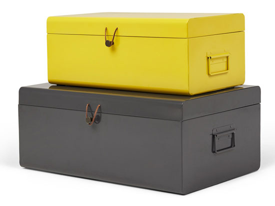 Vintage-style Daven storage trunks at Made