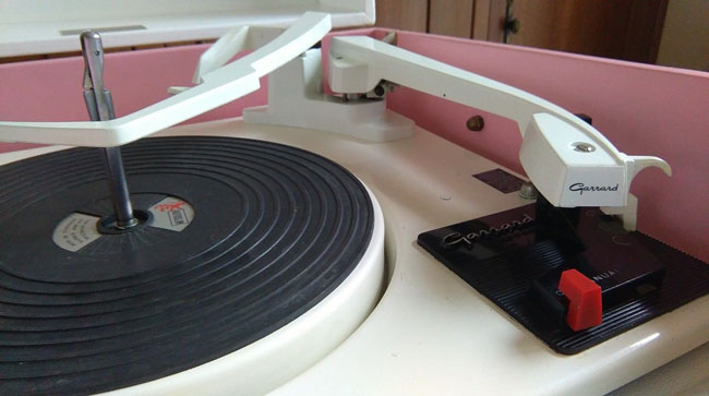 Restored 1960s Dansette Bermuda Record Player in pink on eBay