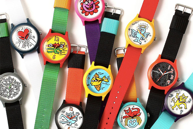 1980s-style Beams x Keith Haring watches