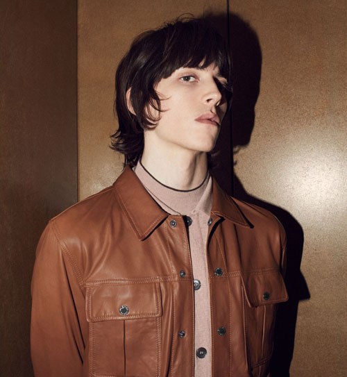 1960s-inspired button-up leather jacket by Pretty Green