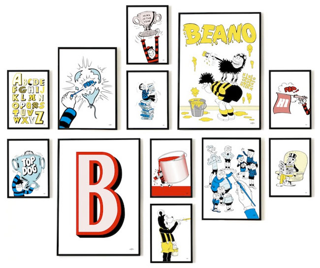 Pop art-style Beano prints by Art & Hue