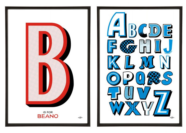 Pop art-style Beano prints by Art & Hue