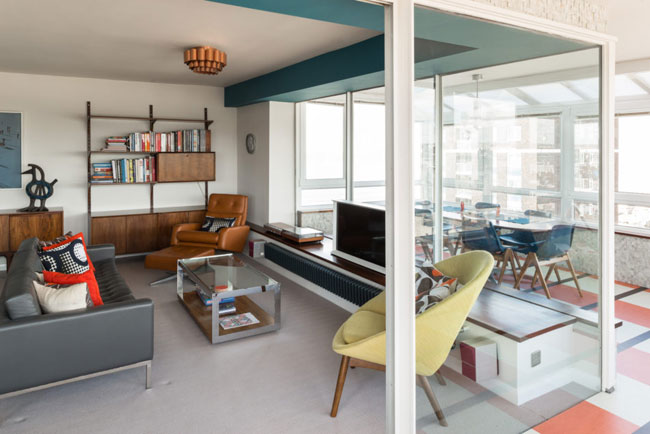 1960s living: Apartment in the Richard Seifert-designed Bedford Towers in Brighton, East Sussex