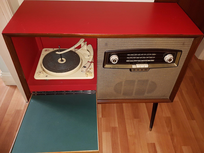 1960s Bush Radiogram on Dansette legs on eBay