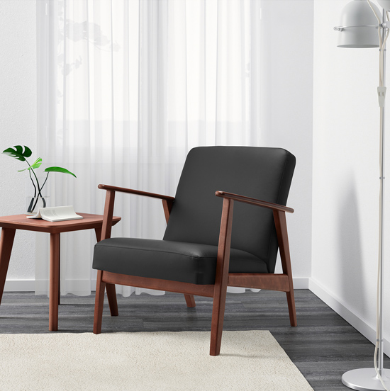 Midcentury-style Ekenaset armchairs