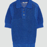 Vintage-style knitted polo shirt at Zara