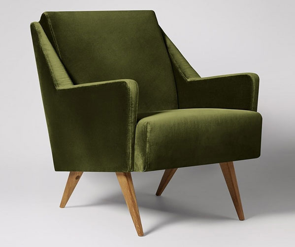 Midcentury-style Rune armchairs at Swoon Editions