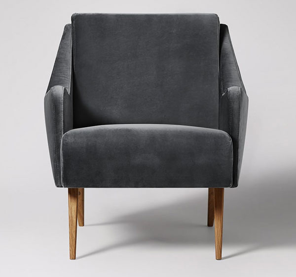 Midcentury-style Rune armchairs at Swoon Editions