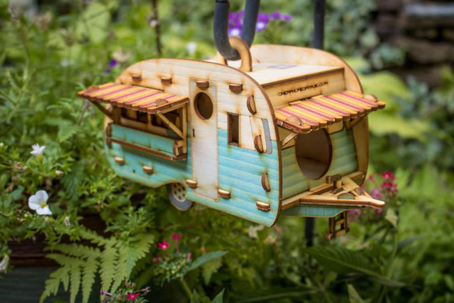 Vintage caravan birdhouses by One Man One Garage