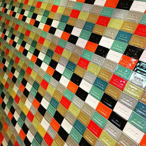 Cassette Deco: Cassette tape wall tiles by Clayhaus