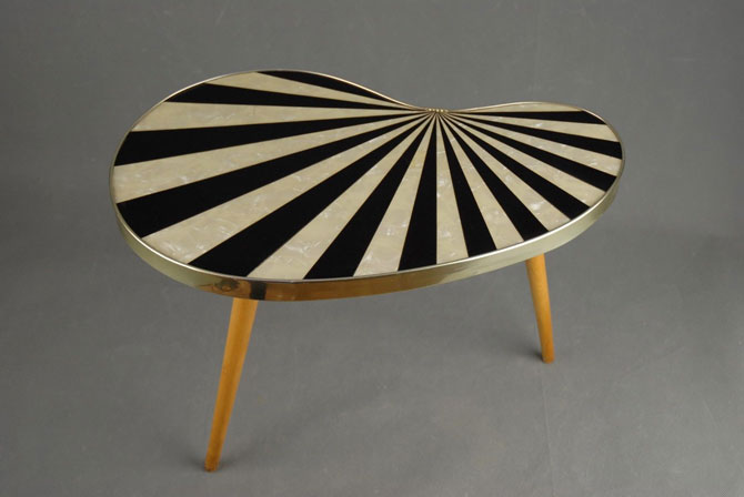 Vintage kidney-shaped midcentury modern table on eBay
