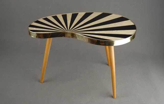 Vintage kidney-shaped midcentury modern table on eBay