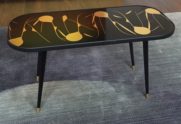 Printed midcentury modern coffee table by Retro Ray Designs