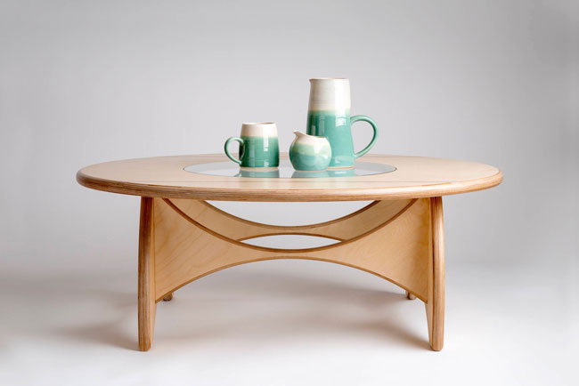 Handmade round coffee table by Midray