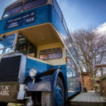 Holiday on a 1960s double decker bus in Wales