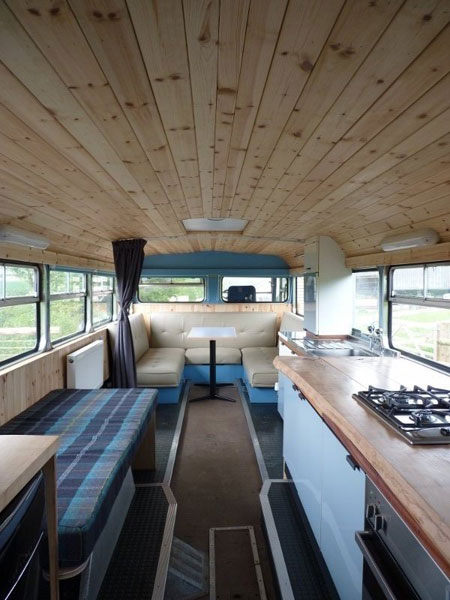 Holiday on a 1960s double decker bus in Wales