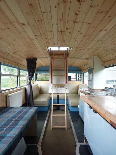Holiday on a 1960s double decker bus in Wales