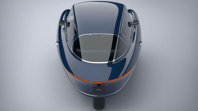 Nobe 100 1950s-style three-wheel electric car