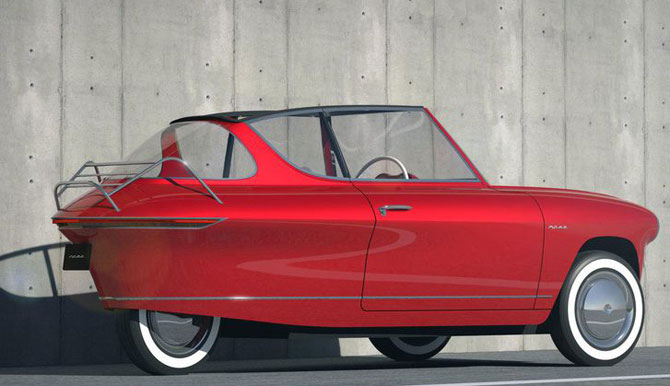 Nobe 100 1950s-style three-wheel electric car
