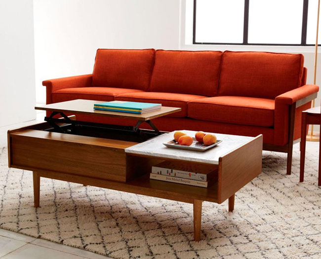 Mid-Century Pop-Up Storage Coffee Table at West Elm