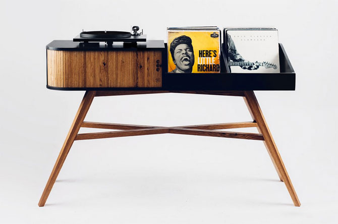 Midcentury Vinyl Table by HRDL