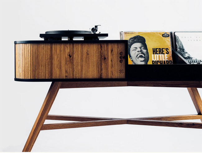 Midcentury Vinyl Table by HRDL