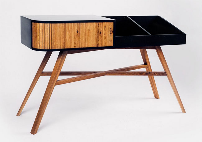 Midcentury Vinyl Table by HRDL