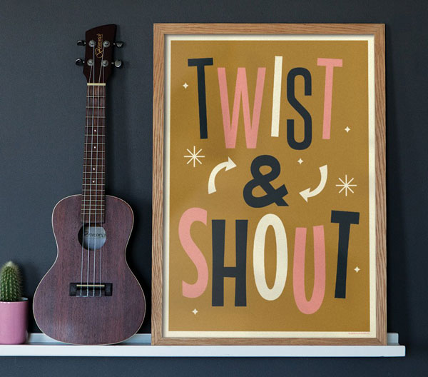 Telegramme 1950s-style Retro Type screenprints