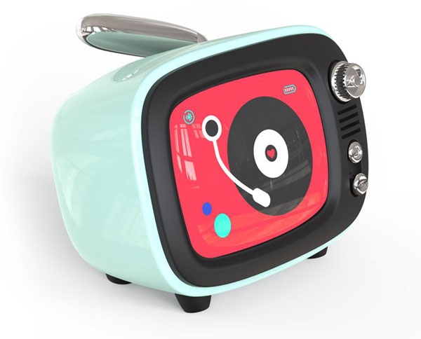 QTV retro wireless speaker with clock and alarm