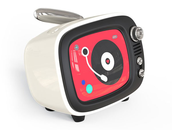 QTV retro wireless speaker with clock and alarm