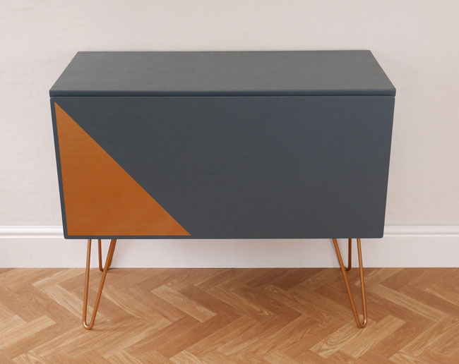 Upcycled midcentury record storage cabinet on eBay