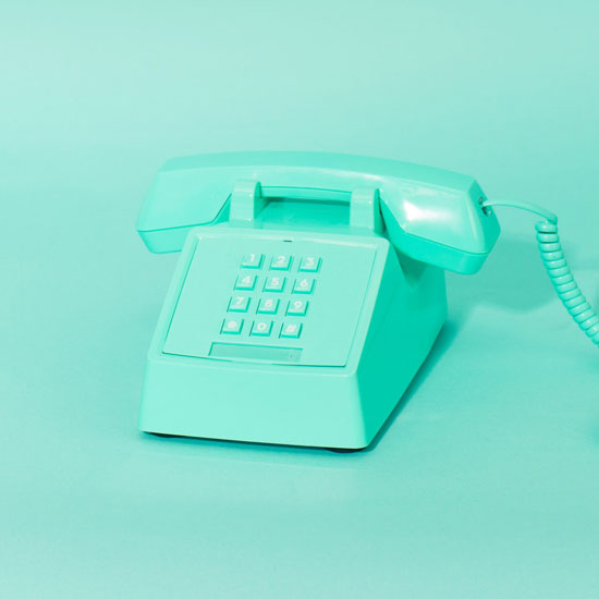 1980s-style neon push button telephones at Firebox