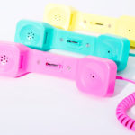 1980s-style neon push button telephones at Firebox