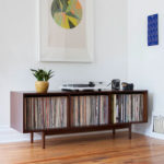 Handmade midcentury record storage by Department Chicago
