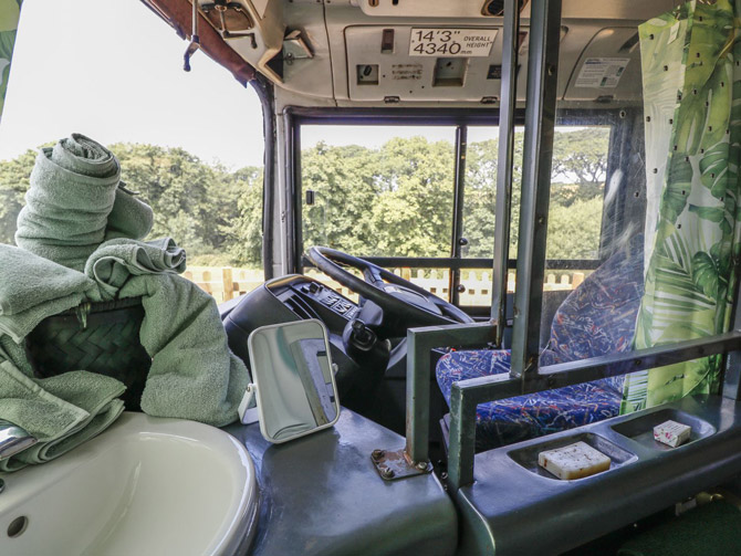 Holiday in a retro Routemaster bus in Devon