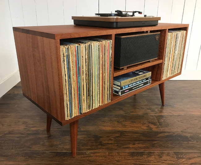 Midcentury vinyl storage units by Scott Cassin