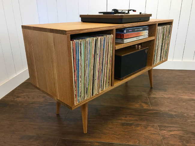 Midcentury vinyl storage units by Scott Cassin