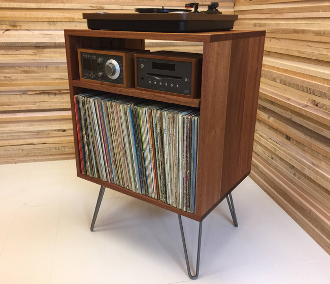 Midcentury vinyl storage units by Scott Cassin