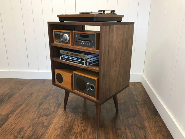 Midcentury vinyl storage units by Scott Cassin