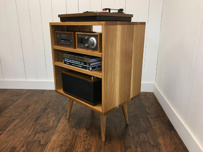 Midcentury vinyl storage units by Scott Cassin