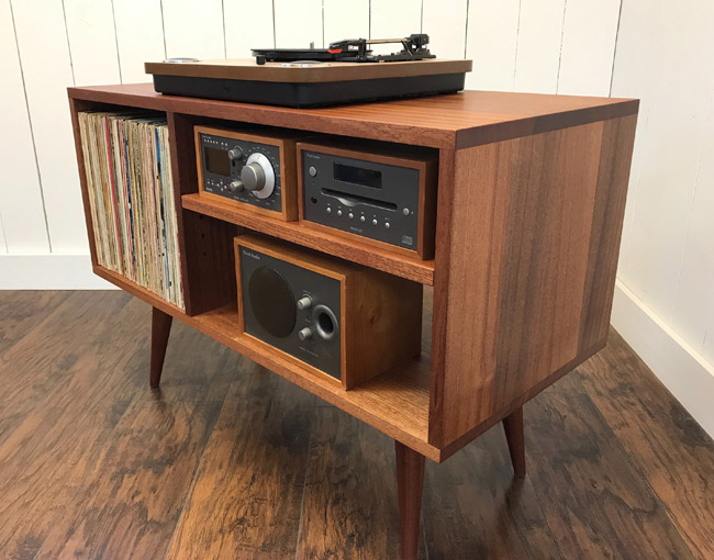 Midcentury vinyl storage units by Scott Cassin