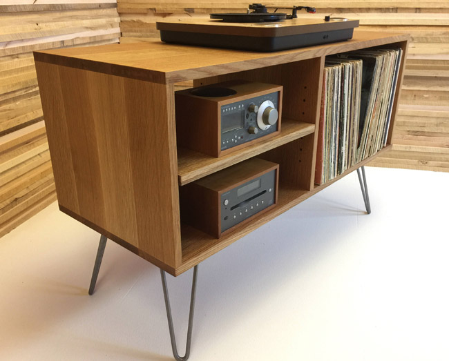 Midcentury vinyl storage units by Scott Cassin