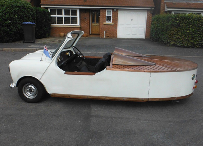 Tritanic boat-shaped Mini car on eBay