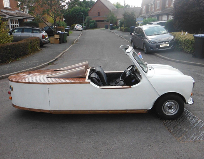 Tritanic boat-shaped Mini car on eBay