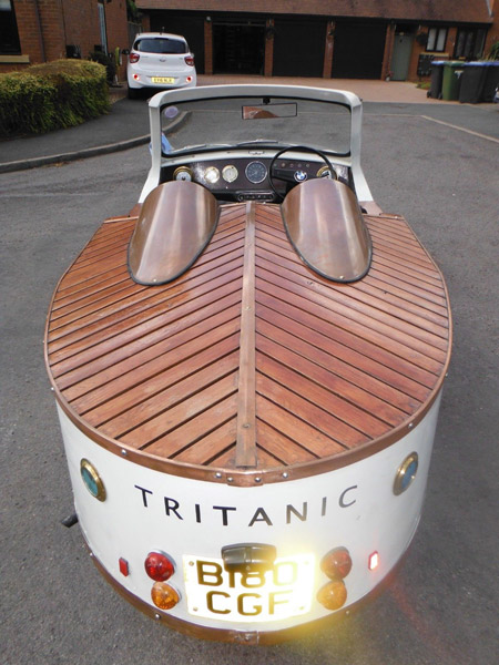 Tritanic boat-shaped Mini car on eBay